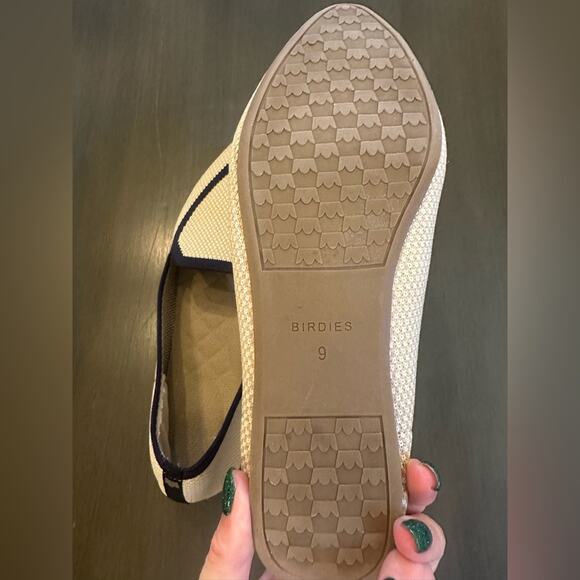 BIRDIES Blackbird Washable Knit Flats Eggshell & Navy - Picture 9 of 9